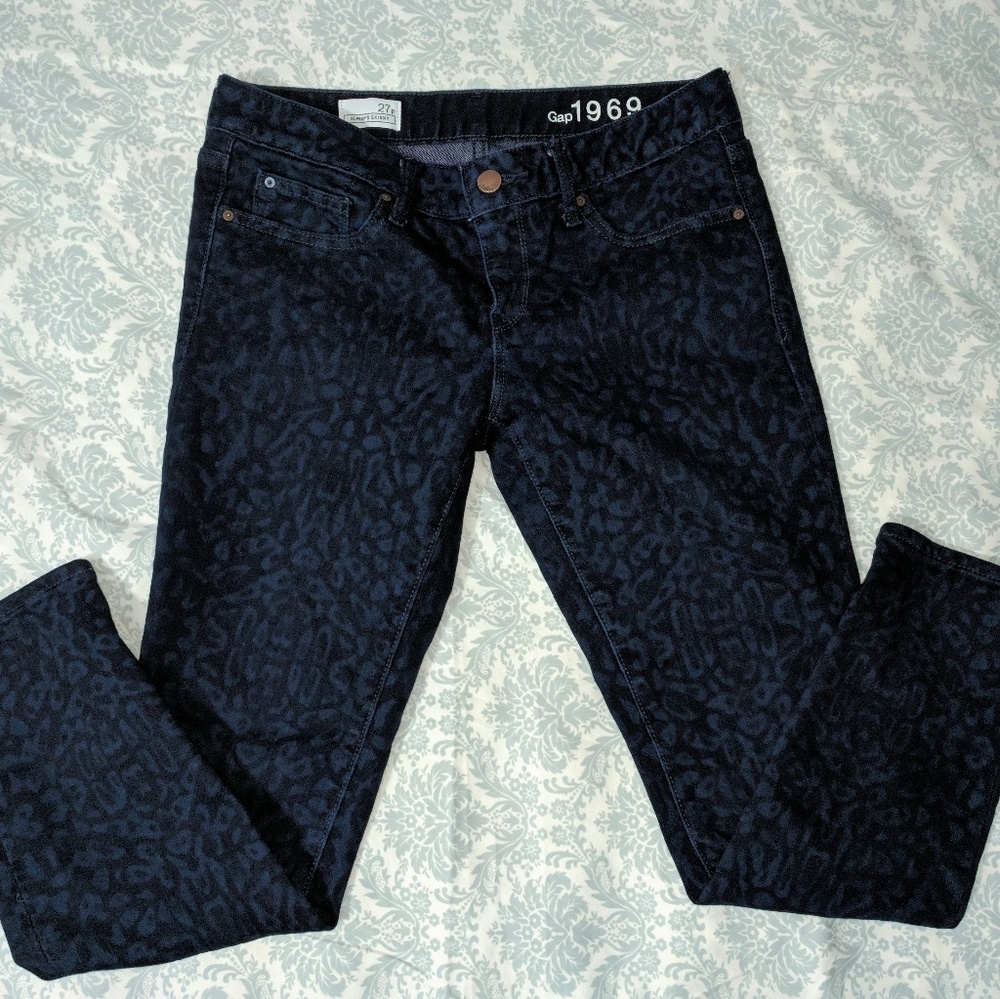 Gap leopard print Always Skinny jeans sz 27P